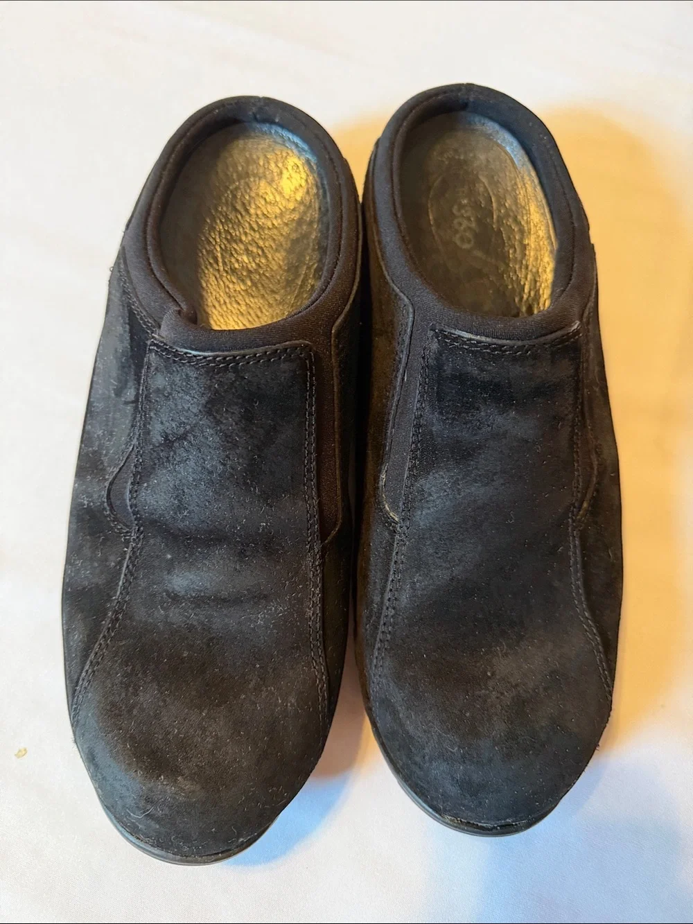 Hush Puppies Black Suede Mules Loafers Women's Size 9